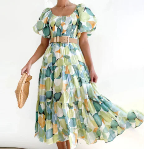 Summer Floral One-Shoulder Slimming Dress for Women
