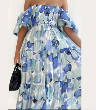 Summer Floral One-Shoulder Slimming Dress for Women